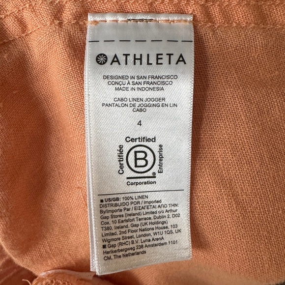 Athleta Cabo Linen Jogger, Cactus Peach, Size 4 - Picture 10 of 10
